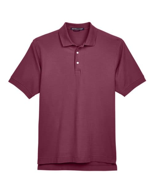 Men's Pima Piqué Polo — Burgundy