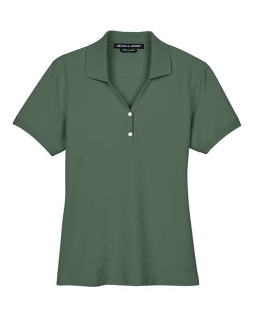 Women's Pima Piqué Polo — Dill