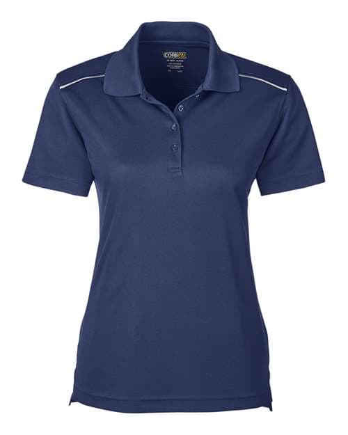 Women's Radiant Performance Piqué Polo with Reflective Piping — Classic Navy