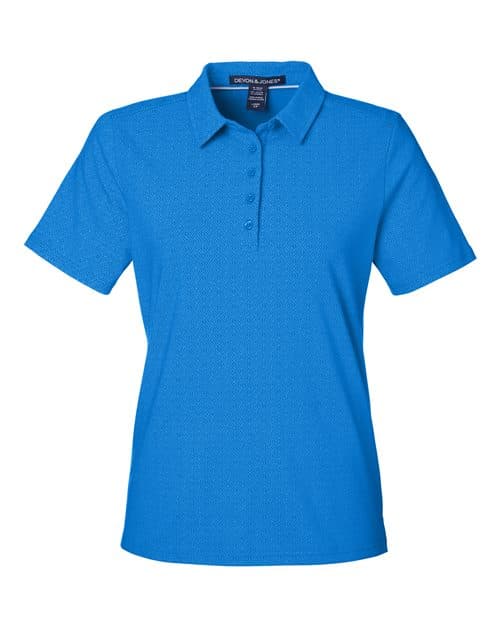 Women's Crownlux Performance® Geo Polo — French Blue/ Crystal Blue