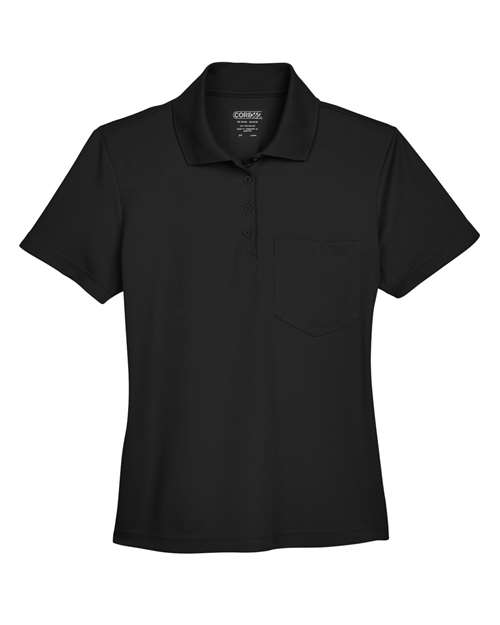 Women's Origin Performance Piqué Polo with Pocket — Black