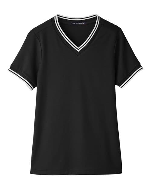 Women's CrownLux Performance® Plaited Tipped V-Neck Shirt