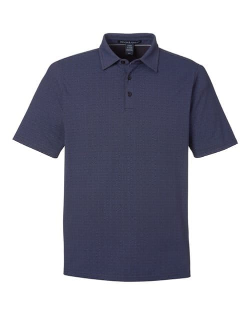 Men's Crownlux Performance® Geo Polo — Navy/ French Blue