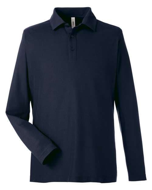 Men's Fusion ChromaSoft™ Long Sleeve Pique Polo — Classic Navy