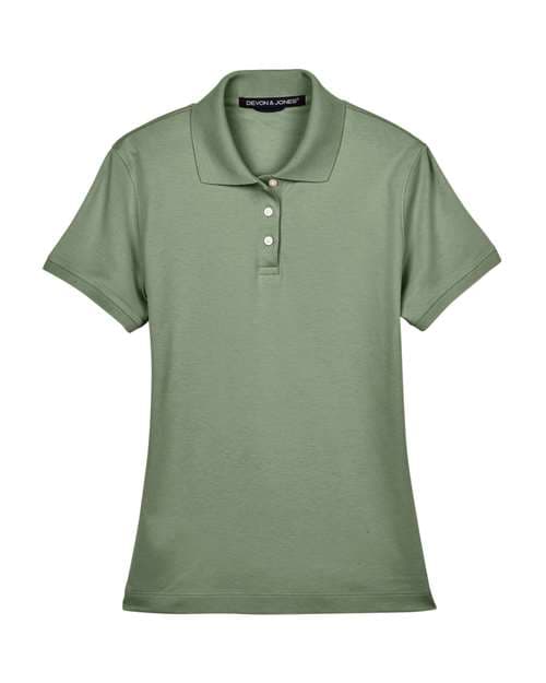 Women's Perfect Pima Interlock Polo — Dill