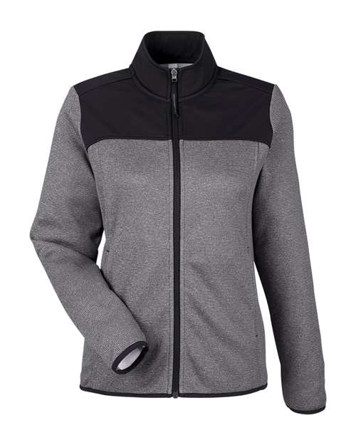 Women's Venture Heathered Stripe Hybrid Jacket — Black/ White