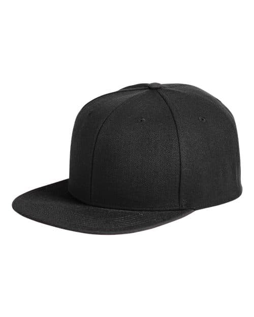 Flat Bill Sport Cap — Black/ Black