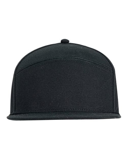Hybrid Flat Bill Cap — Black