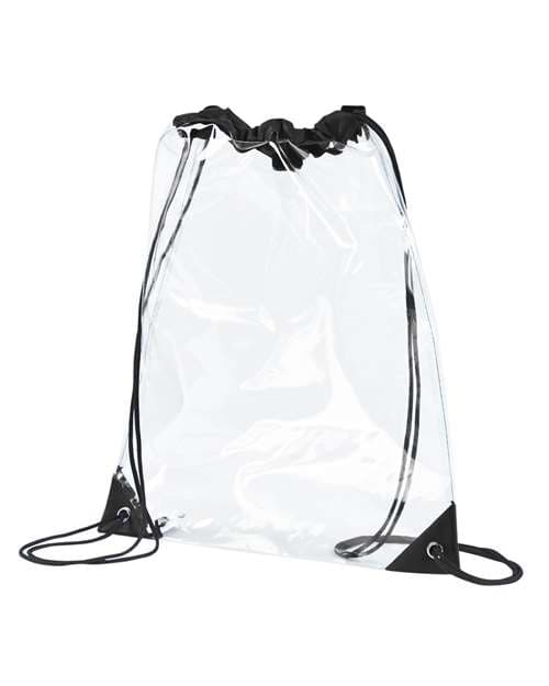 PVC Clear Drawstring Bag — Black