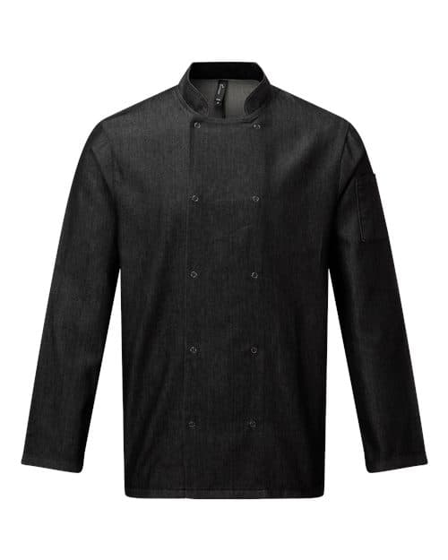 Unisex Denim Chef's Jacket — Black Denim