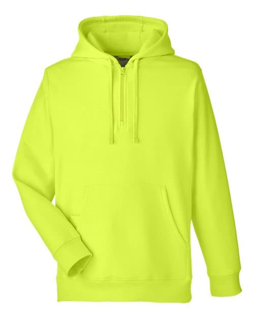 Unisex Zone HydroSport™ Heavyweight Quarter-Zip Hooded Sweatshirt — Safety Yellow