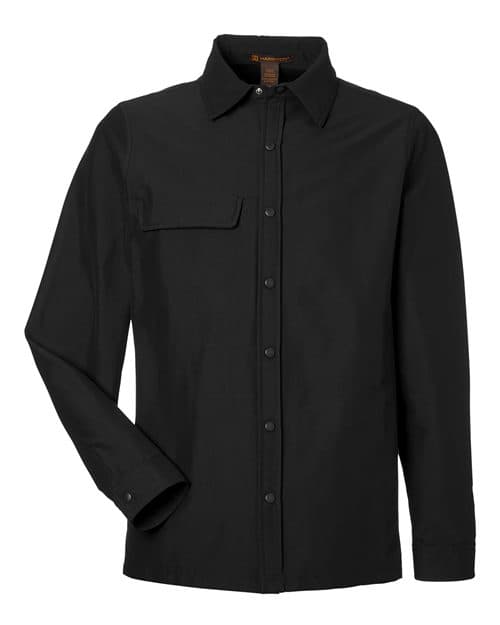 Unisex Flex Twill Overshirt Jacket — Black