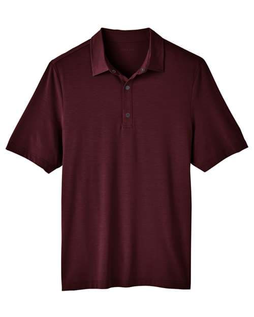 Men's JAQ Snap-Up Stretch Performance Polo — Burgundy