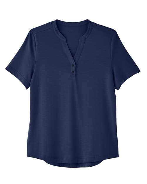 Women's JAQ Snap-Up Stretch Performance Polo — Classic Navy