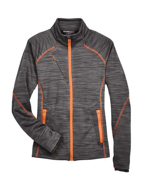 Women's Flux Mélange Bonded Fleece Jacket — Carbon/ Orange Soda