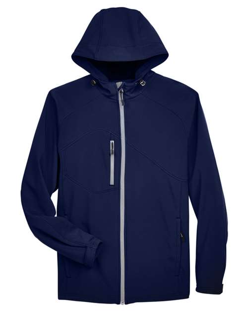 Men's Prospect Two-Layer Fleece Bonded Soft Shell Hooded Jacket — Classic Navy