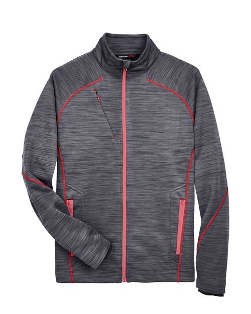 Men's Flux Mélange Bonded Fleece Jacket — Carbon/ Olympic Red