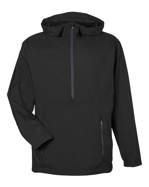 Men's Aura Lightweight Packable Anorak — Black/ Carbon