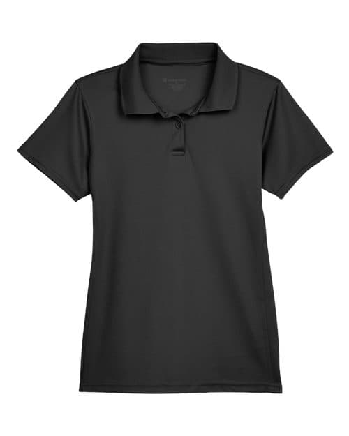 Women's Polyester Jersey Polo — Black