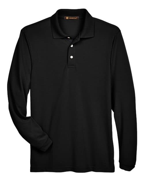 Men's Easy Blend™ Long Sleeve Polo — Black