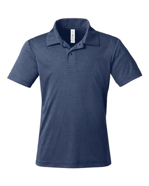Youth Zone Sonic Heather Performance Polo — Sport Dark Navy Heather