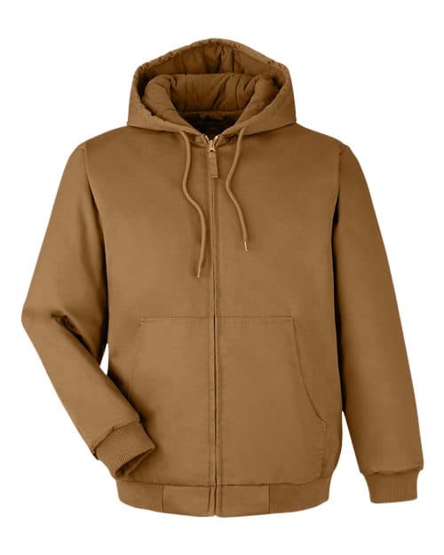 Unisex Tall ClimaBloc® Heavyweight Hooded Full-Zip Jacket — Duck Brown