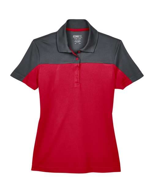 Women's Balance Colorblock Performance Piqué Polo — Classic Red/ Carbon
