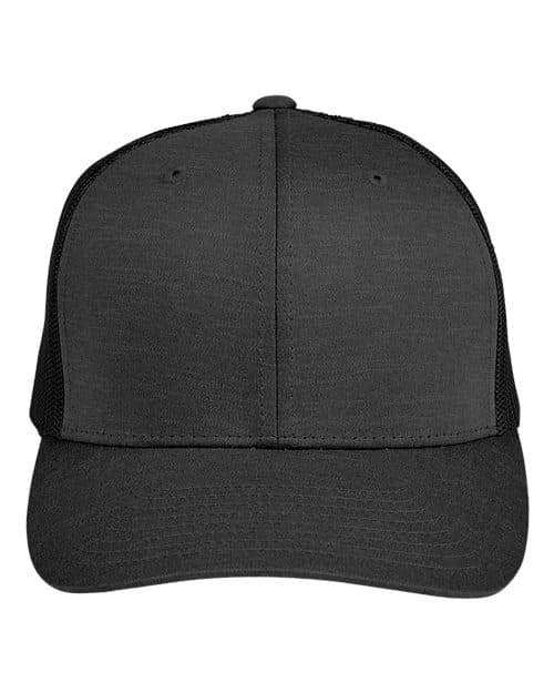 Youth Zone Sonic Heather Trucker Cap by Yupoong — Black Heather/ Black