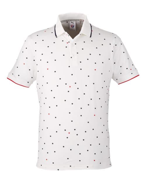 Men's Volition Skylight Patriotic Polo — Bright White/ Navy Blazer
