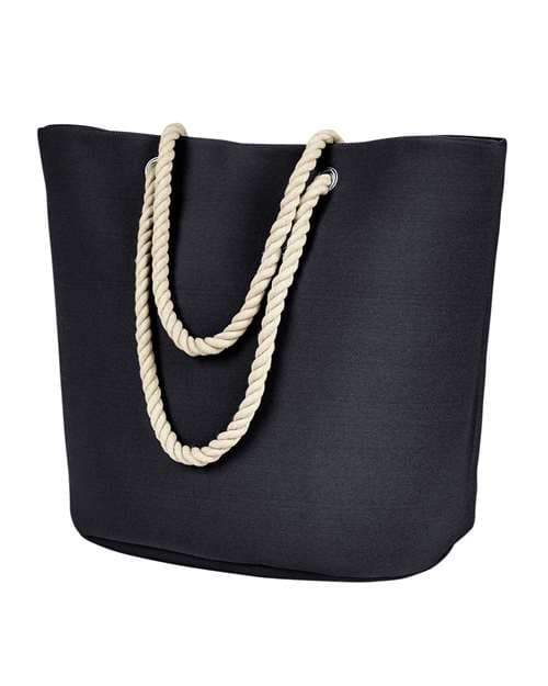 Polyester Canvas Rope Tote — Black
