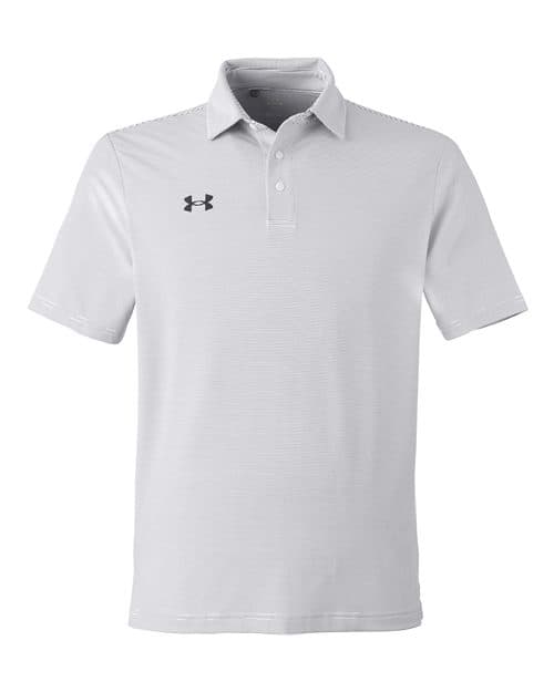 Men's Destin Drive "UA Playoff Team Stripe" Performance Polo — White/ Black