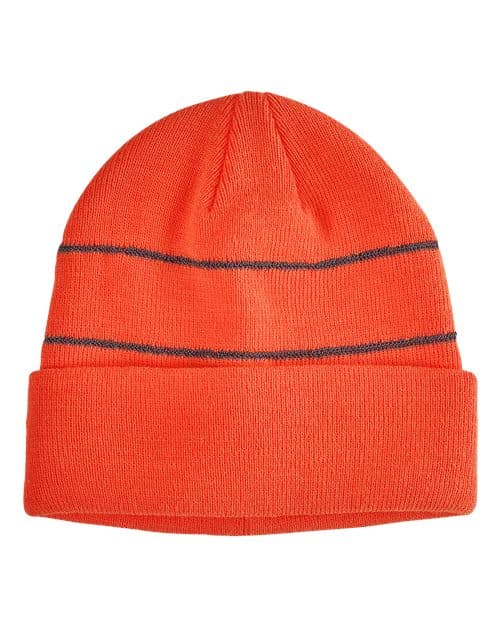 Reflective Cuffed Beanie — Neon Orange