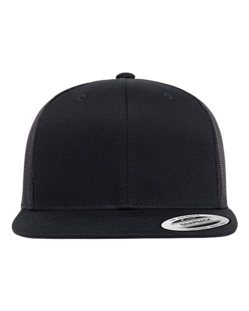 Retro High Profile Trucker Cap — Black