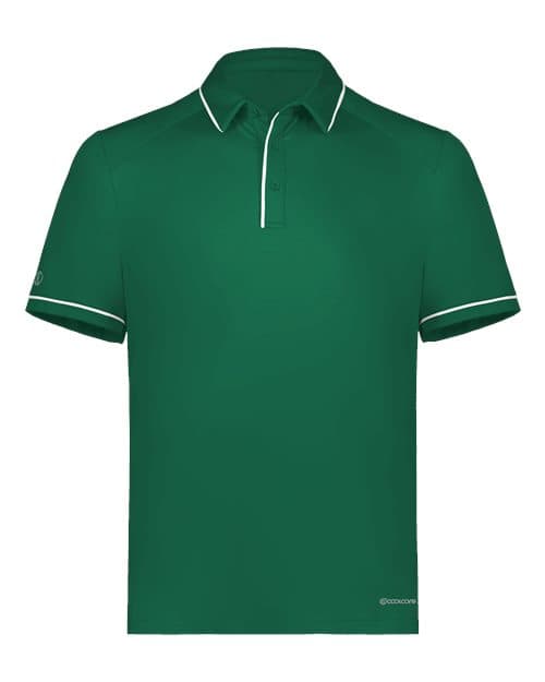 Men's CoolCore® Polo — Dark Green/ White