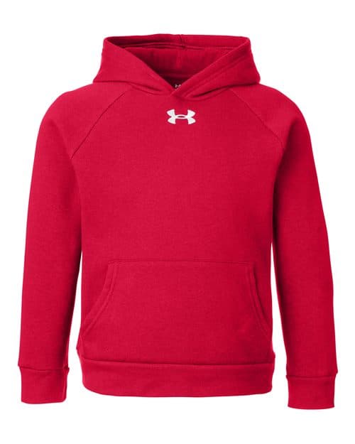 Youth Rival Fleece Hooded Sweatshirt — Red/ White