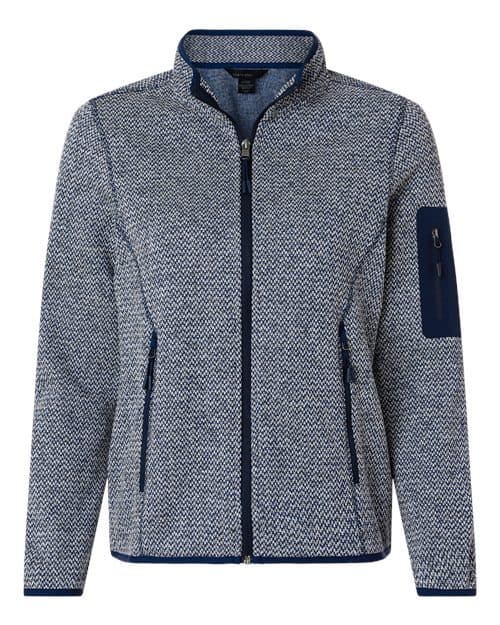 Women's Jasper Full-Zip Fleece Jacket — Classic Navy/ White