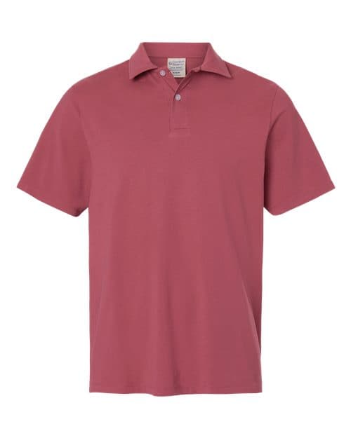 Men's Garment-Dyed Jersey Polo — Crimson Fall