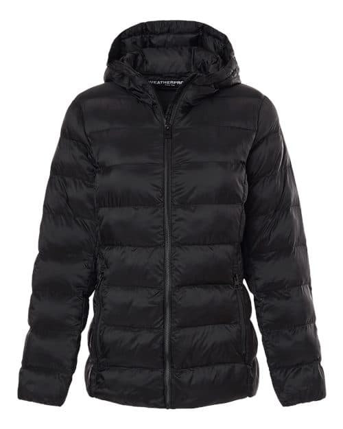 Women's Lightweight Poly-filled Hooded Puffer Jacket — Black
