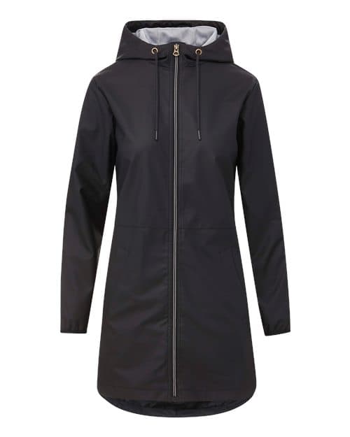 Women's Vintage Hooded Rain Jacket — Black