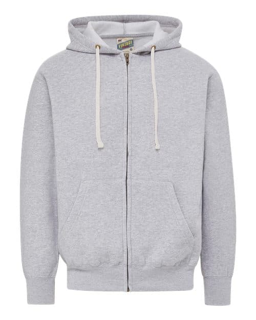 Unisex Vintage Fleece Full-Zip Hooded Sweatshirt