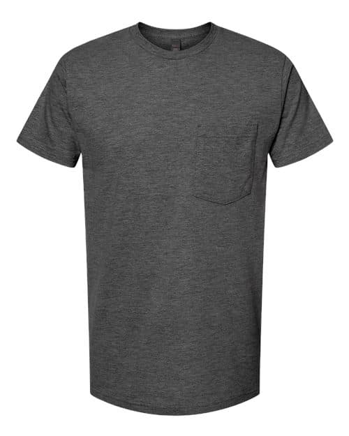 Unisex Heavyweight Jersey Pocket T-Shirt — Heather Charcoal