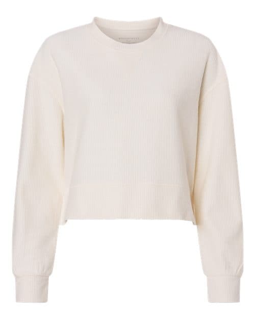 Women's Ribbed Knit Cropped Boxy Crew