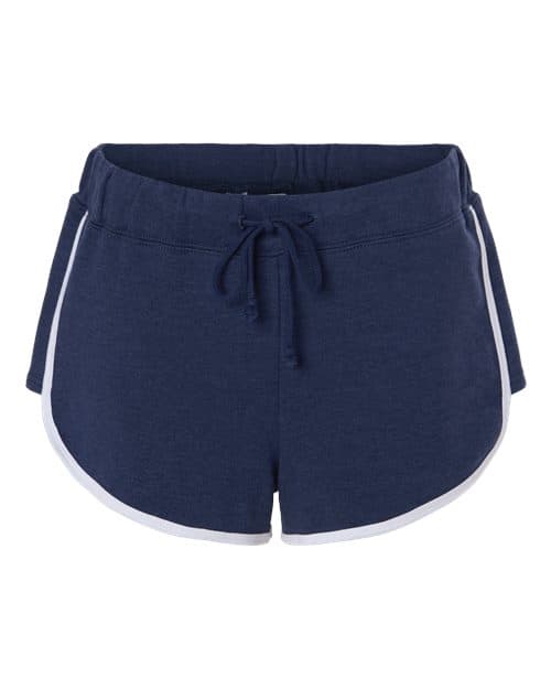Women's French Terry Shorts — Navy Heather/ White