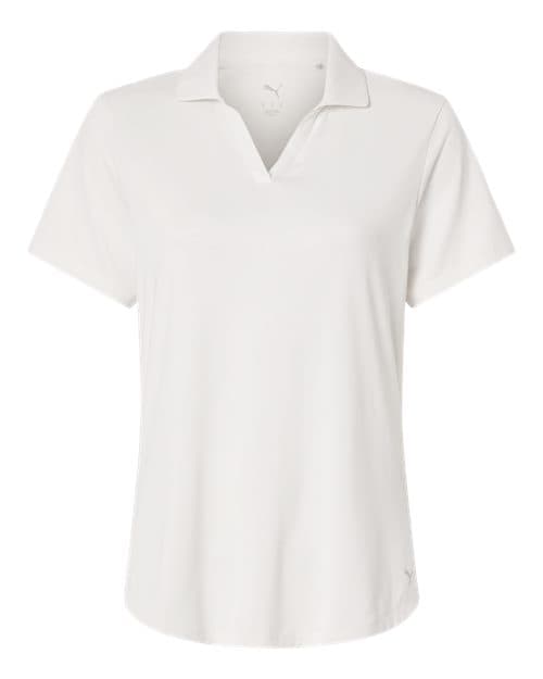 Womens Icon Heather Polo — Warm White Heather