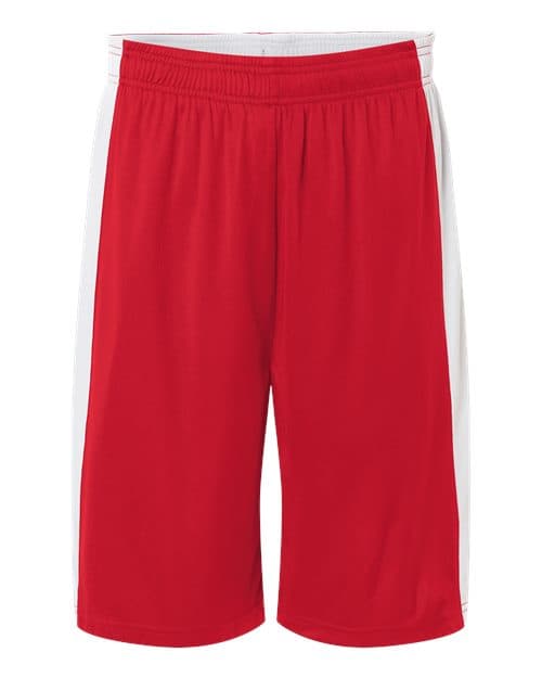 Unisex Zone Performance Reversible Shorts — Sport Red/ White