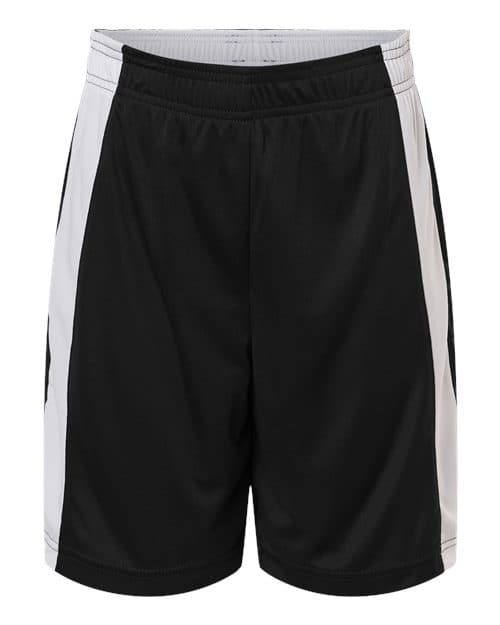Youth Zone Performance Reversible Shorts — Black/ White