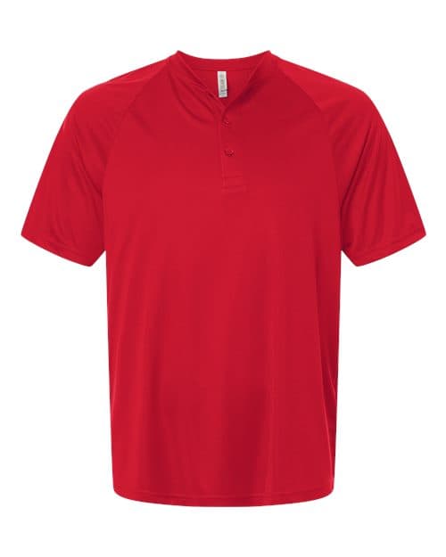 Men's Zone Performance Henley — Sport Red
