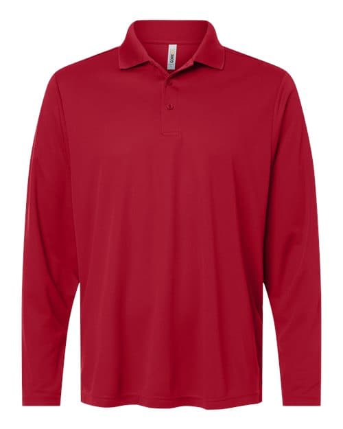 Men's Nova Performance Long Sleeve Pique Polo — Classic Red