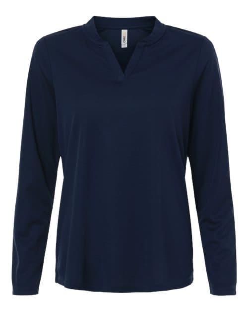 Women's Nova Performance Long Sleeve Pique Polo — Classic Navy