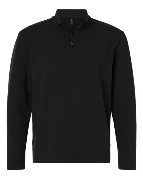 Men's Stretch Quarter-Zip Fleece Pullover — Black